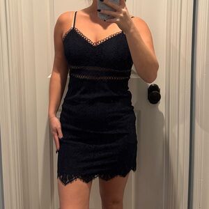 Storia Navy Lace Mini Dress